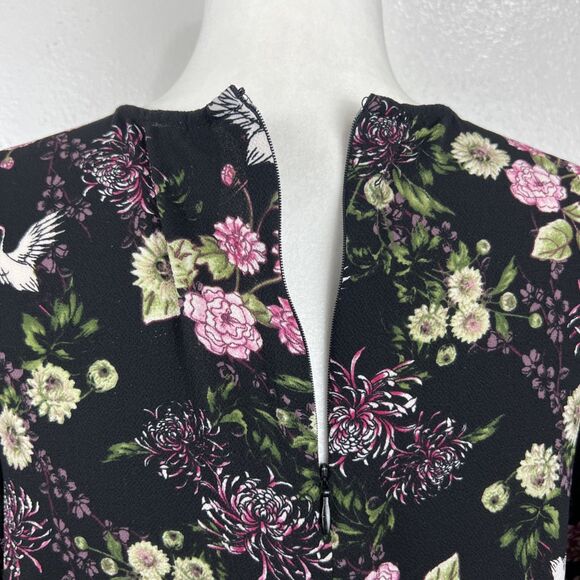 Kensie Blouse Women Extra Small Black Pink Floral All Over Print Long Sleeve - Picture 12 of 13